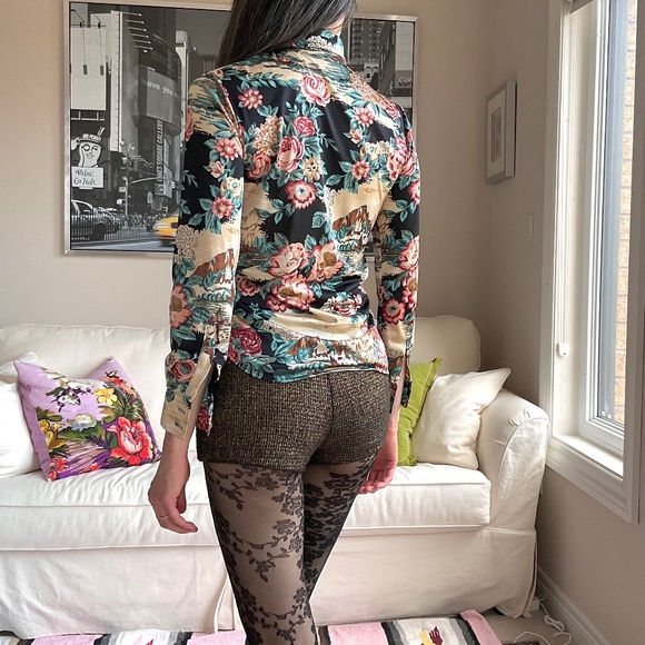 Vintage Fendi dagger collar floral and scenic button up shirt - Picture 6 of 16